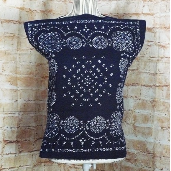 Tops - UNIQUE Blue BANDANNA BANDANA Top, SZ M, GUC